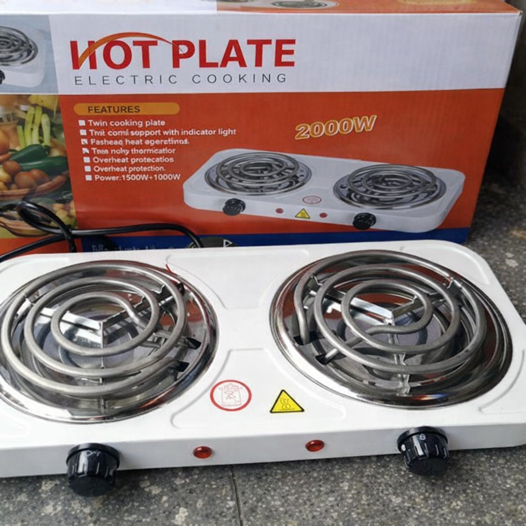 Portable  Single or Double  coil / Hot Plate Electric Cooking Stove 2000 W Dual Burner with Adjustable Thermostats, Compact Countertop Burner for Home, Dorm, Camping