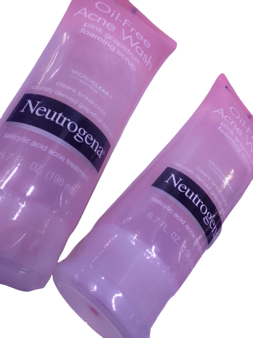 Neutrogena Oil-Free Acne Wash Pink Grapefruit Foaming Scrub – 198ml Salicylic Acid Face Scrub for Breakouts & Blackheads, Acne Treatment Cleanser for Women & Men