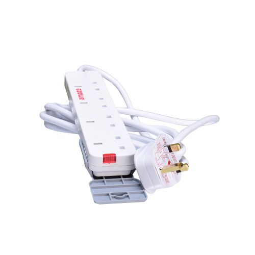 Amaze 4 WAY HEAVY DUTY POWER EXTENSION CABLE - 4 Sockets, 3-Pin, 2000W Max Load - perfect for laptops, TVs, chargers, routers