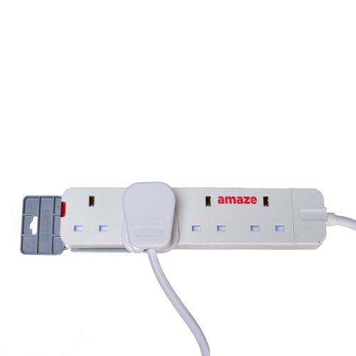 Amaze 4 WAY HEAVY DUTY POWER EXTENSION CABLE - 4 Sockets, 3-Pin, 2000W Max Load - perfect for laptops, TVs, chargers, routers
