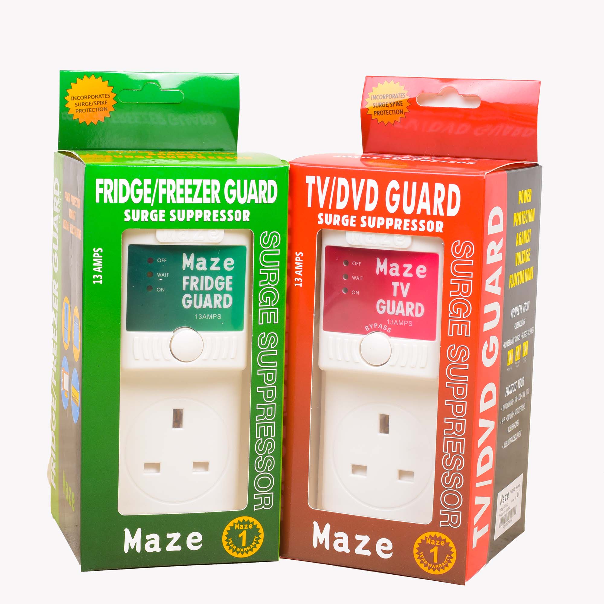 Fridge Guard Surge Protector 13A  - Low Voltage Protection, Spike/Surge Protection, High Voltage Disconnect 230VAC