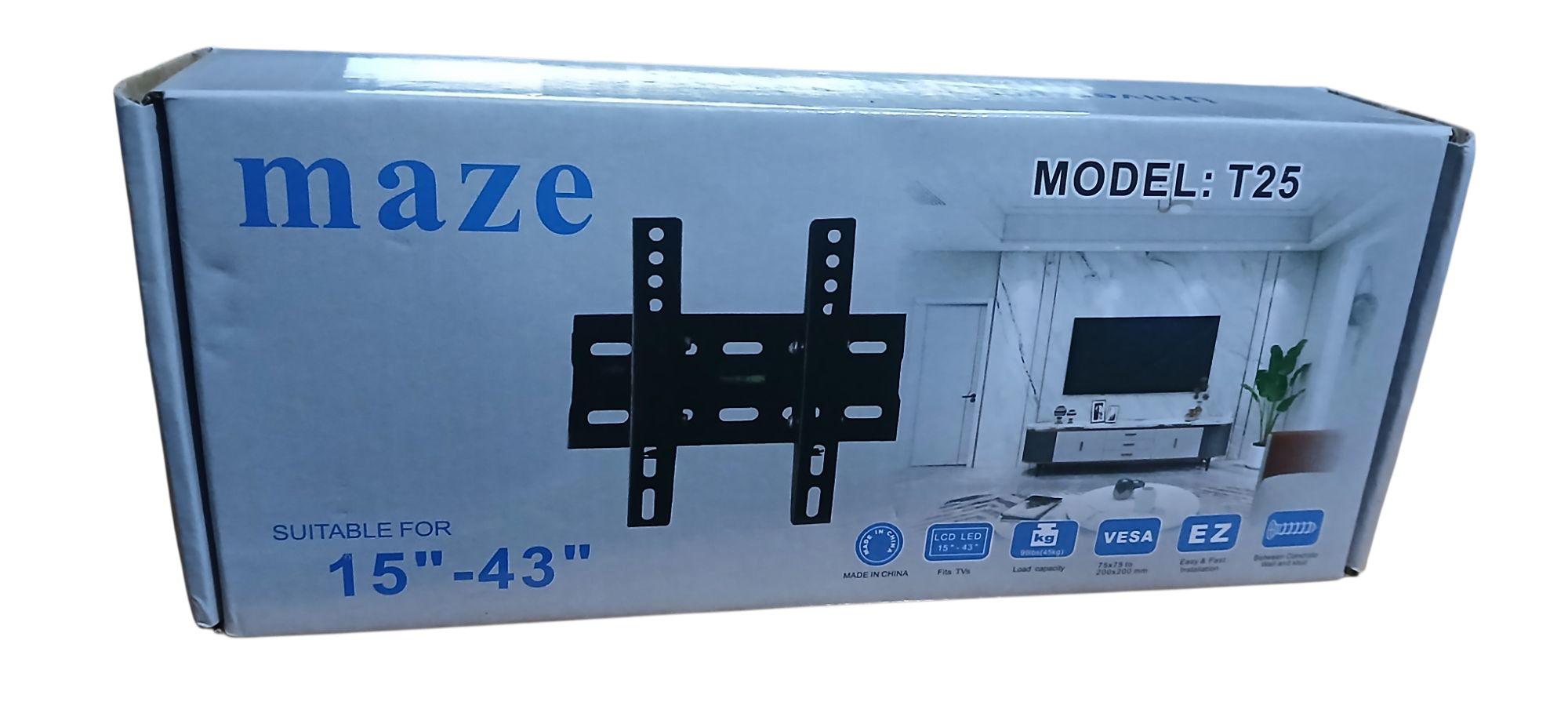 Maze 15'' - 43'' inches Tilt TV Wall Mount Bracket - Tilt‑Adjustable: ±15°, High Load Capacity: 99 lbs (45 kg), Easy DIY Installation