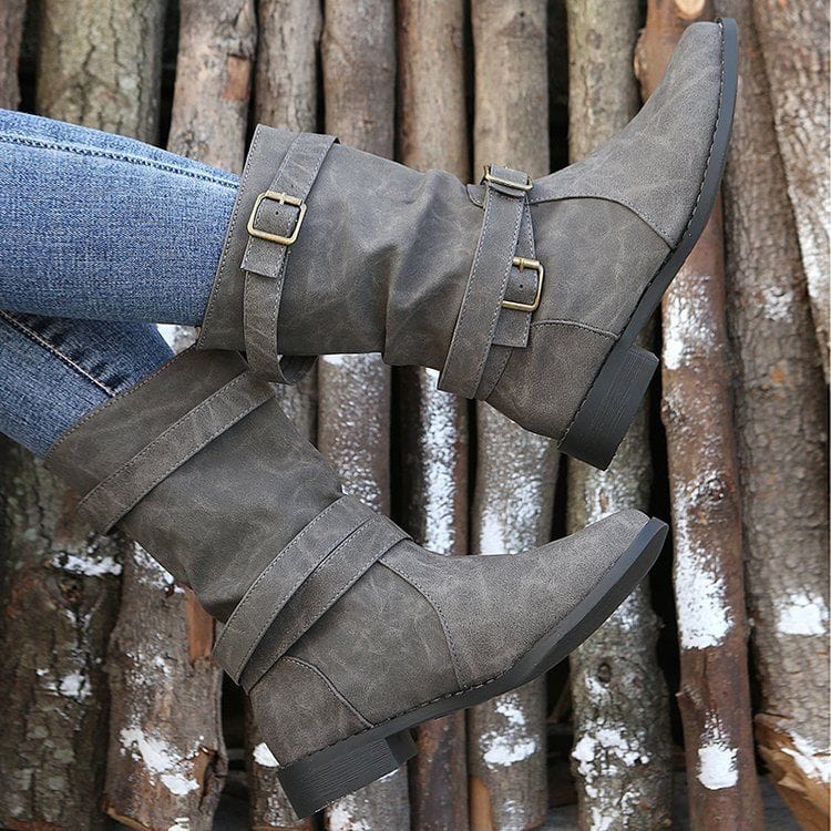 Fashion ladies ankle suede leather boots