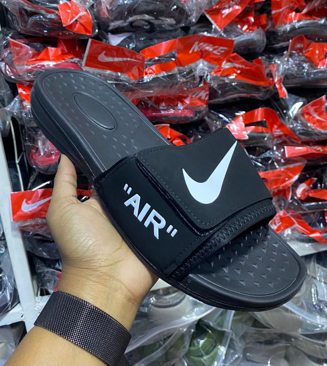 Trendy fashion quality men's open rubber slides