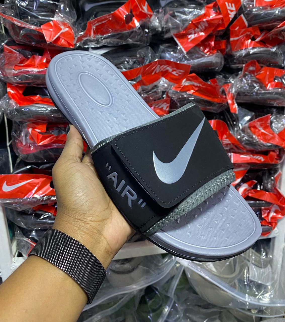 Trendy fashion quality men's open rubber slides