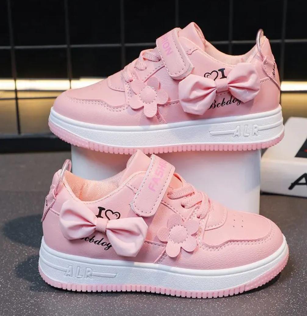 Girls Flowered sports sweet PRINCESS Shoes 2024 Fall New Sports Shoes Children's Breathable Small White Shoes Middle and Big Kids Cuasual Flats