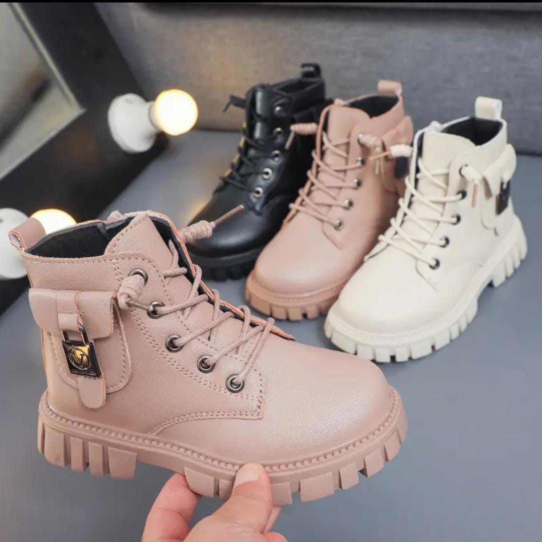 Autumn and Winter Girls All Season Fashion Ankle Boots Fashion Non-slip Boys PU Leather Short Boots Children Boots Fall Toddler Girl Boots