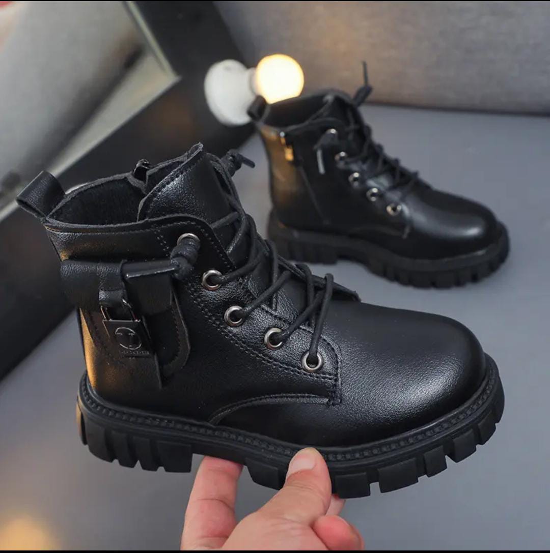 Autumn and Winter Girls All Season Fashion Ankle Boots Fashion Non-slip Boys PU Leather Short Boots Children Boots Fall Toddler Girl Boots
