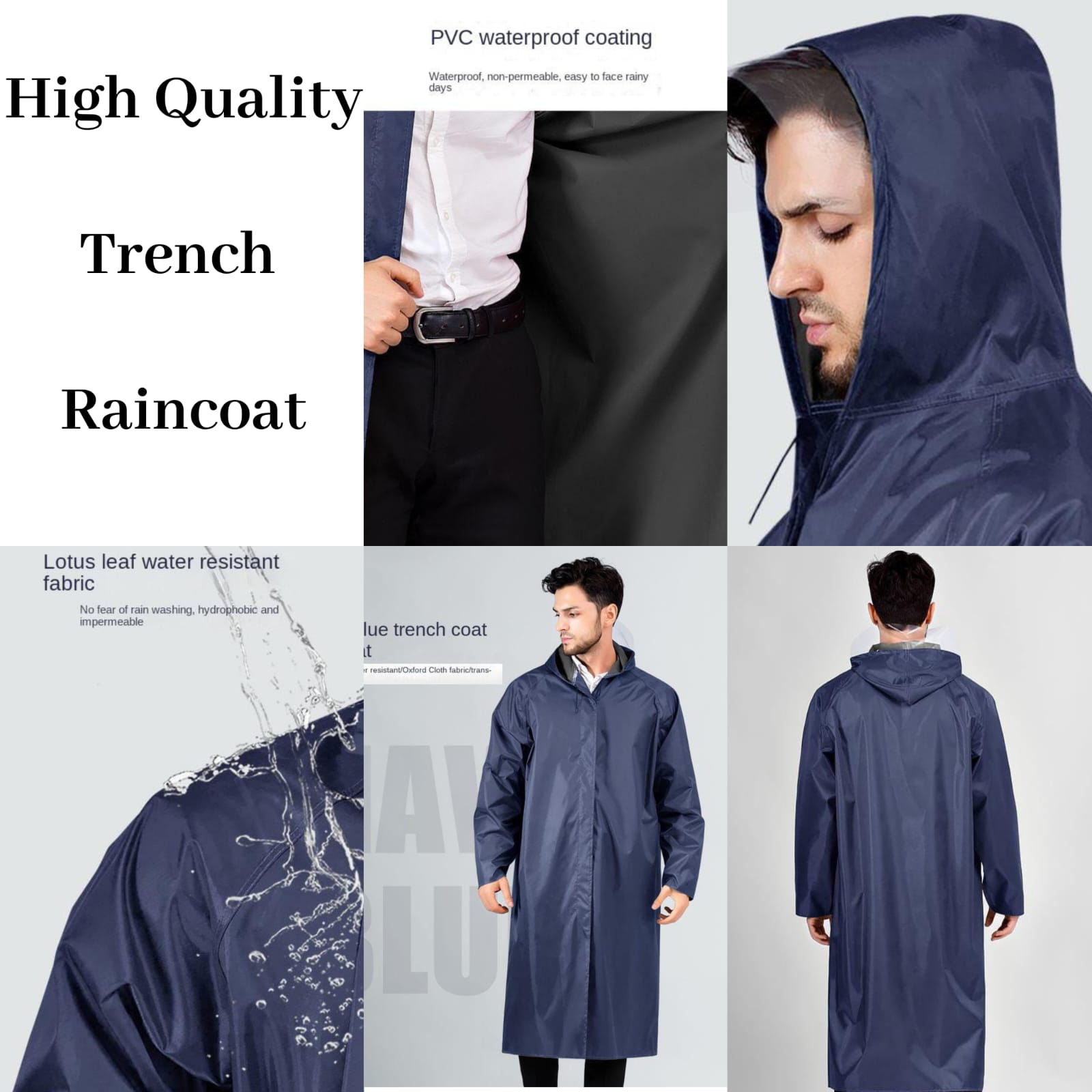 Unisex Heavy Duty Rain Coat 💥 WITHOUT LINING🔥 Adult Raincoat With Cap Very High Quality Length 110cm & Upto 120kgs Unisex Raincoat Rain Jacket with Hood,Waterproof Lightweight Active Long Raincoat