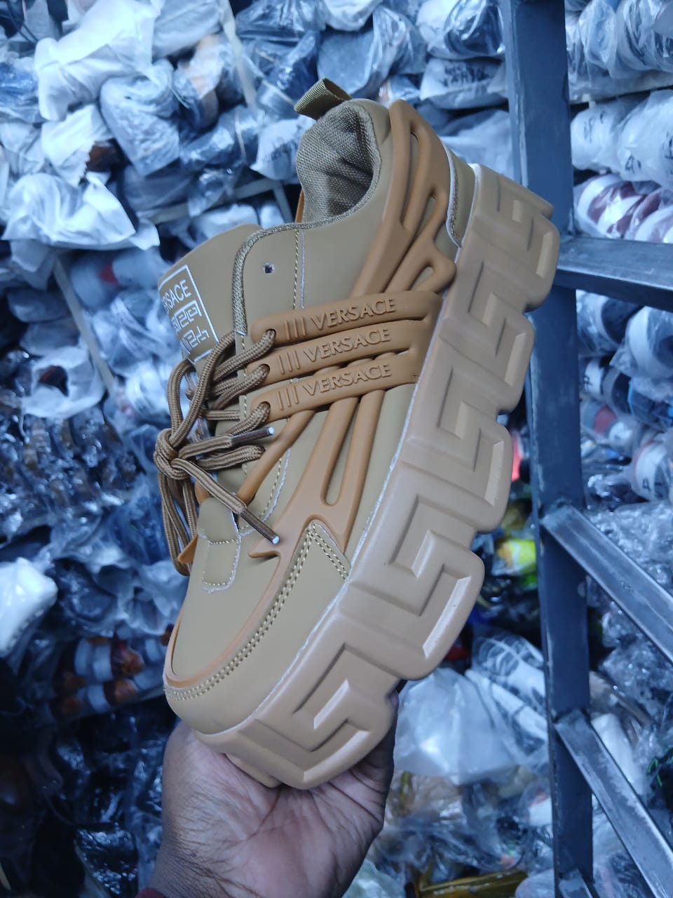 Versaacee Trigrecca Chunky Sneakers 🔥🔥Designer Shoes Make a Fearless Fashion Statement✔👌 With the Versaace Trigrecca Chunky Sneaker😍💖 A MasterPiece that merges Luxury Design 😎with urban edge🔥🔥