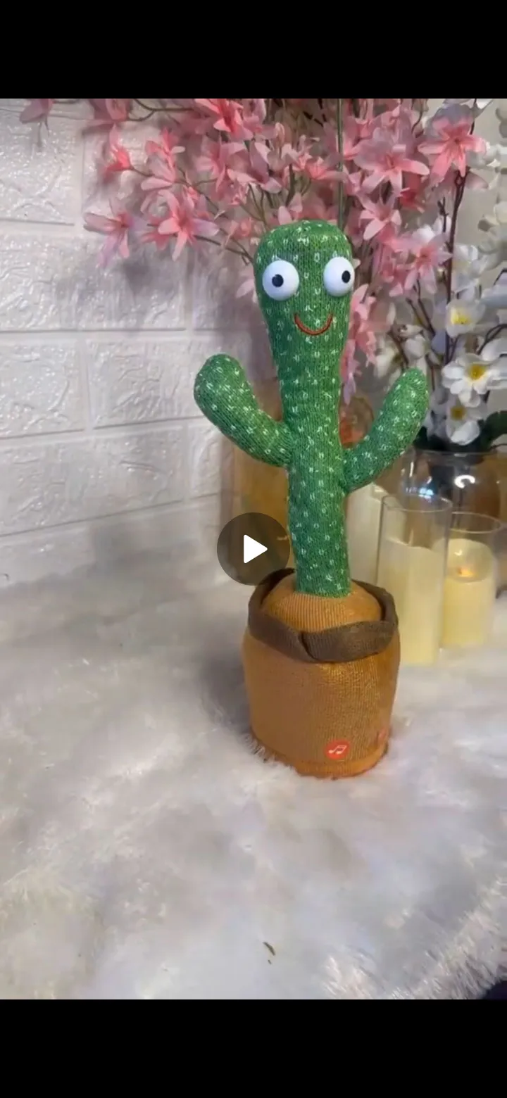 🌵 Dancing Cactus Toy 🌵Fun, animated cactus that dances and wiggles Plays music and repeats sounds for endless laughter
• Soft plush material – safe for kids
• Bright, cheerful design for home