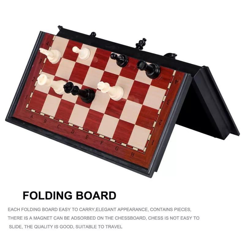 ♟️ Magnetic Foldable Chess Board ♟️Play Anywhere – Travel Friendly & Secure! Upgrade your game with this elegant Magnetic Folding Chess Set – perfect for home, school, office, or travel.