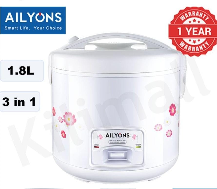 🍚 AILYONS 1.8L 3-IN-1 AUTOMATIC RICE COOKER 🍚Smart Life, Your Choice Make cooking easier and faster with the reliable Ailyons 1.8L 3-in-1 Rice Cooker — perfect for families, students, and busy ho