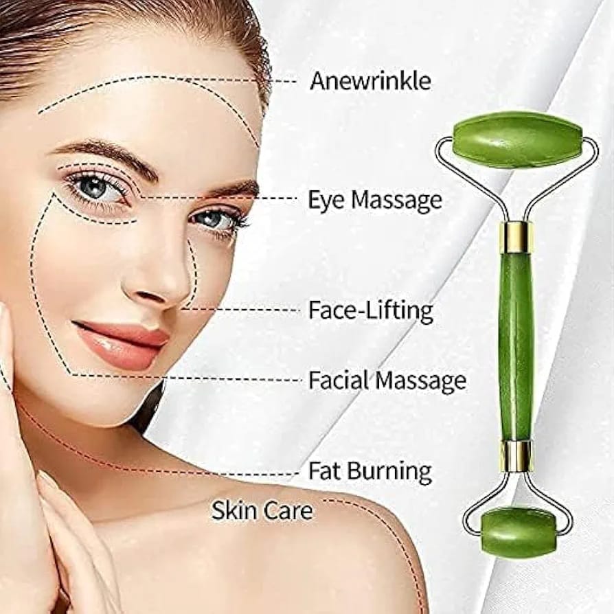 ✨ Jade Facial Roller & Gua Sha Set – Glow Naturally 💆‍♀️🌿Upgrade your skincare routine with this luxurious jade facial roller and gua sha set, designed to leave your skin refreshed, lifted, and gl