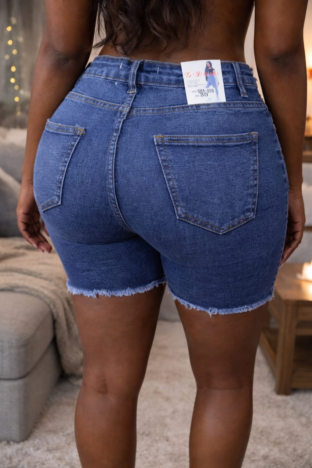 Ladies Denim Bootie Short