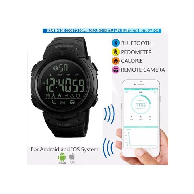 Skmei Men's Sport Smart Watch Brand Fashion Pedometer Remote Camera Calorie Bluetooth Smartwatch Reminder Digital Wristwatches 1301