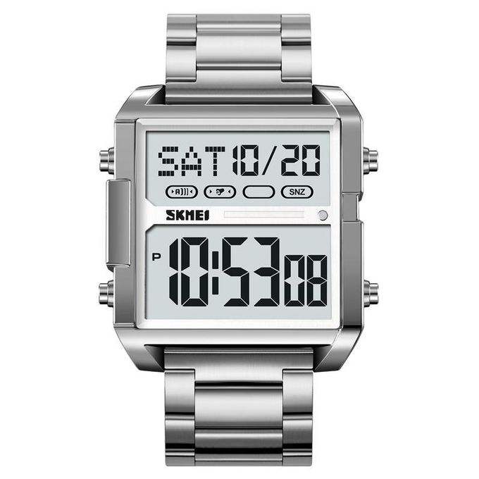 2299 mens watch Stainless Steel Multifunctional Outdoor Business digital Watch-silver