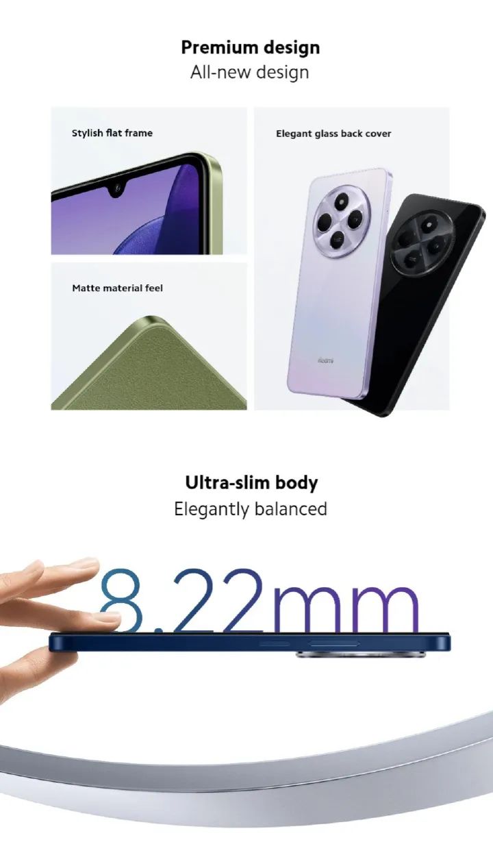 Xiaomi Redmi 14C 6.88" 256GB 128GB ROM 8GB RAM  4G Network Dual SIM 90Hz LCD Screen 50MP Camera 33W Type-C Charging 5000mAh Battery Fingerprin t& Face Smart Phones Phone