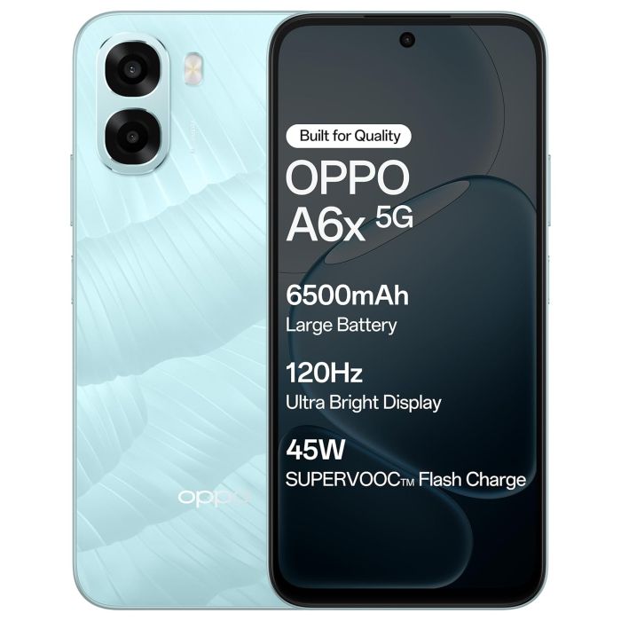 Brand New OPPO A6X 128GB+4GB 6.75" Smartphone 6500 mAh Battery 120Hz refresh rate 13MP+5MP Camera 12 Months warranty Android 15 Dual Sim Smart phones 128GB