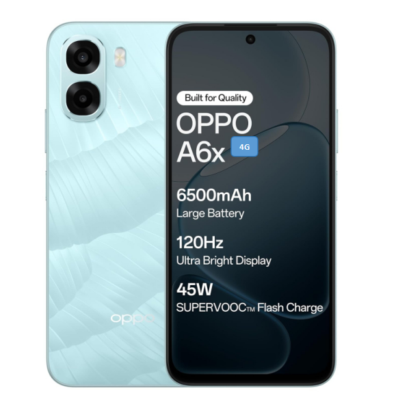 Brand New OPPO A6X 128GB+4GB 64GB+4GB  6.75" Smartphone 6500 mAh Battery 120Hz refresh rate 13MP+5MP Camera 12 Months warranty Android 15 Dual Sim Smart phones 128GB 64GB