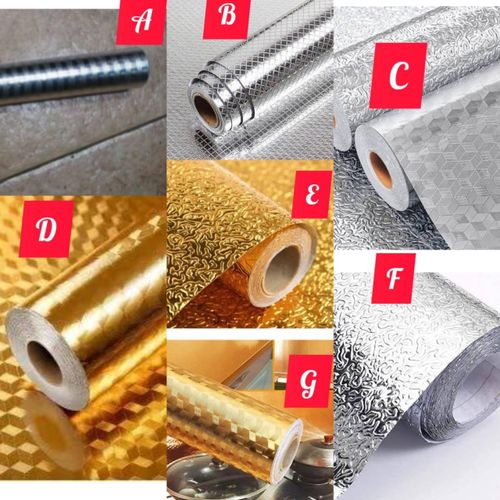 Silver/Golden Kitchen Aluminium Foil Self Adhesive Waterproof Foil/wallpaper