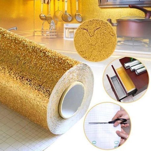 Silver/Golden Kitchen Aluminium Foil Self Adhesive Waterproof Foil/wallpaper