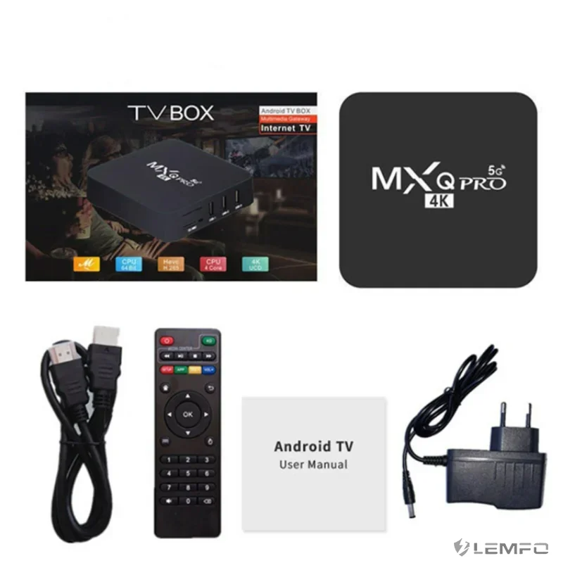 Smart TV Box MXQ-PRO 4K HD Android 12.0 Smart TV Box 3D VideHome Theater 2.4/5G Dual-WIFI TV Set-top Box o Media Player