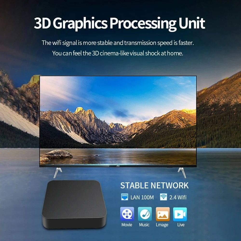 Smart TV Box MXQ-PRO 4K HD Android 12.0 Smart TV Box 3D VideHome Theater 2.4/5G Dual-WIFI TV Set-top Box o Media Player