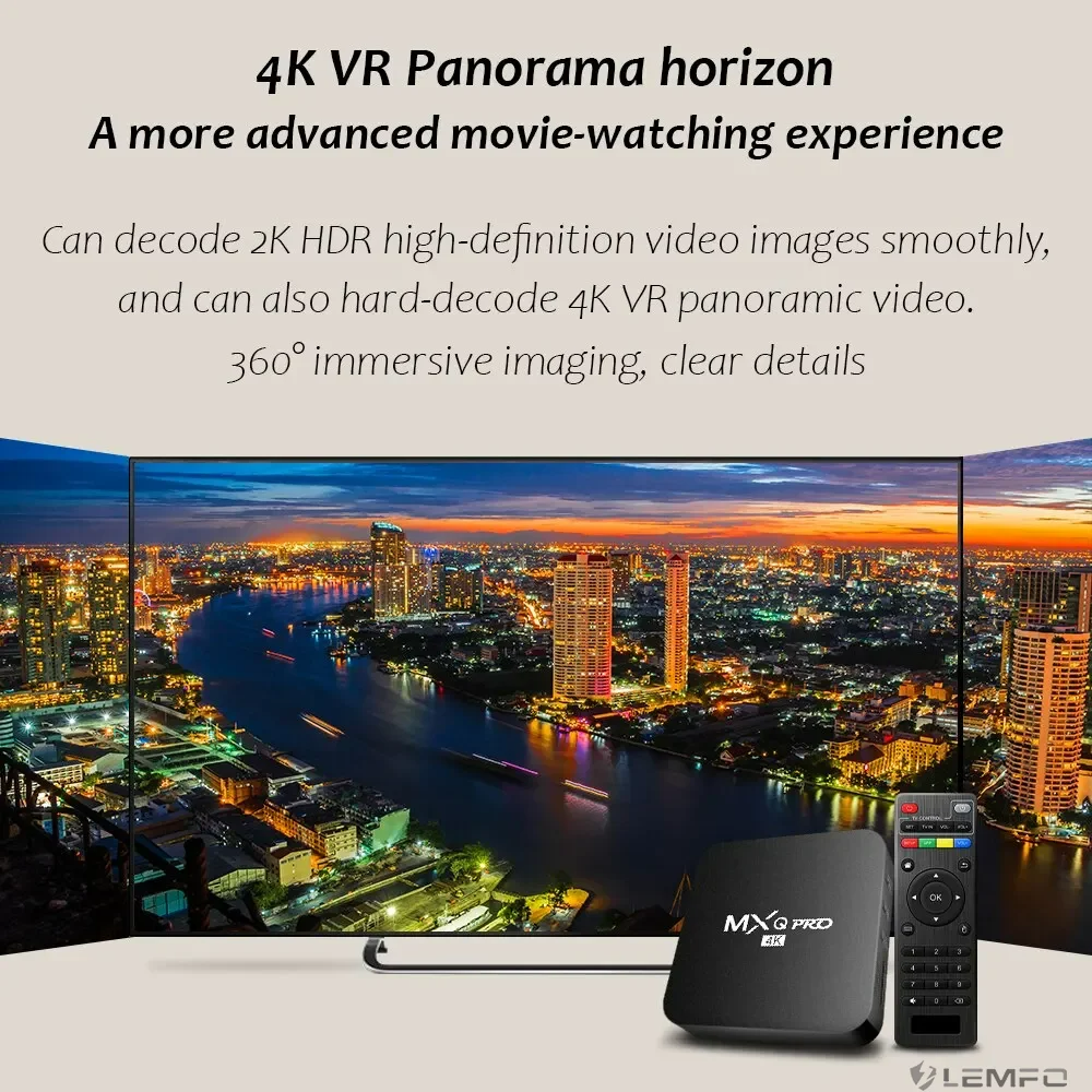 Smart TV Box MXQ-PRO 4K HD Android 12.0 Smart TV Box 3D VideHome Theater 2.4/5G Dual-WIFI TV Set-top Box o Media Player