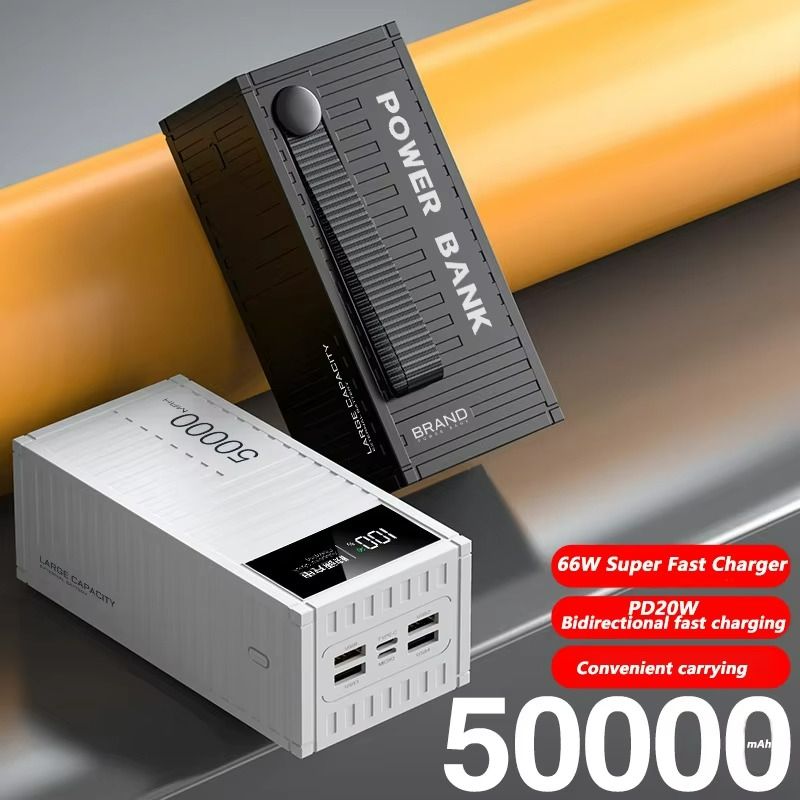 50000mAh 22.5W Super Fast Charging Powerbank Container Power Bank 100% Mark Capacity LED Display Power banks TypeC Micro USB For all Phones Tablets
