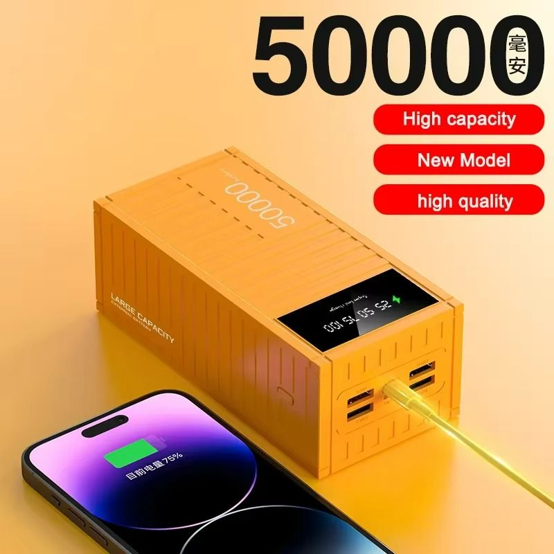 50000mAh 22.5W Super Fast Charging Powerbank Container Power Bank 100% Mark Capacity LED Display Power banks TypeC Micro USB For all Phones Tablets