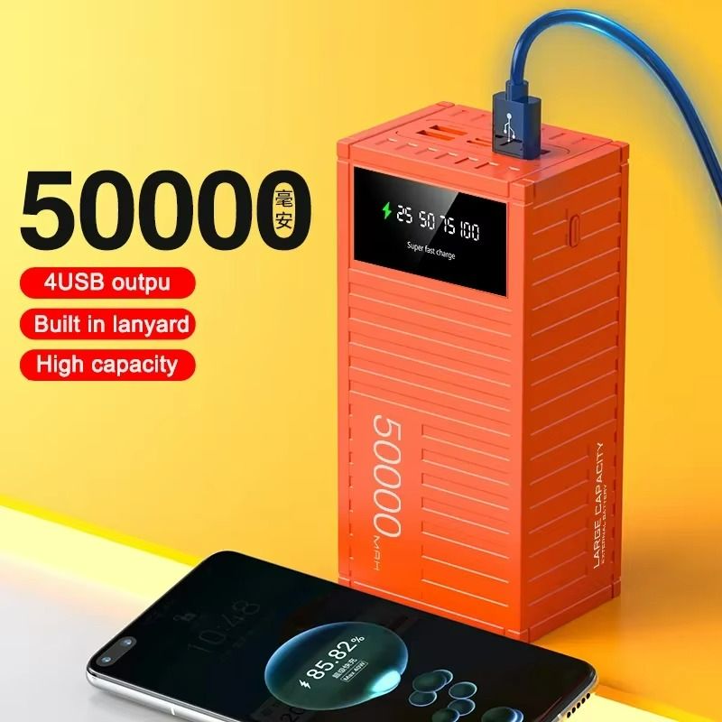 50000mAh 22.5W Super Fast Charging Powerbank Container Power Bank 100% Mark Capacity LED Display Power banks TypeC Micro USB For all Phones Tablets