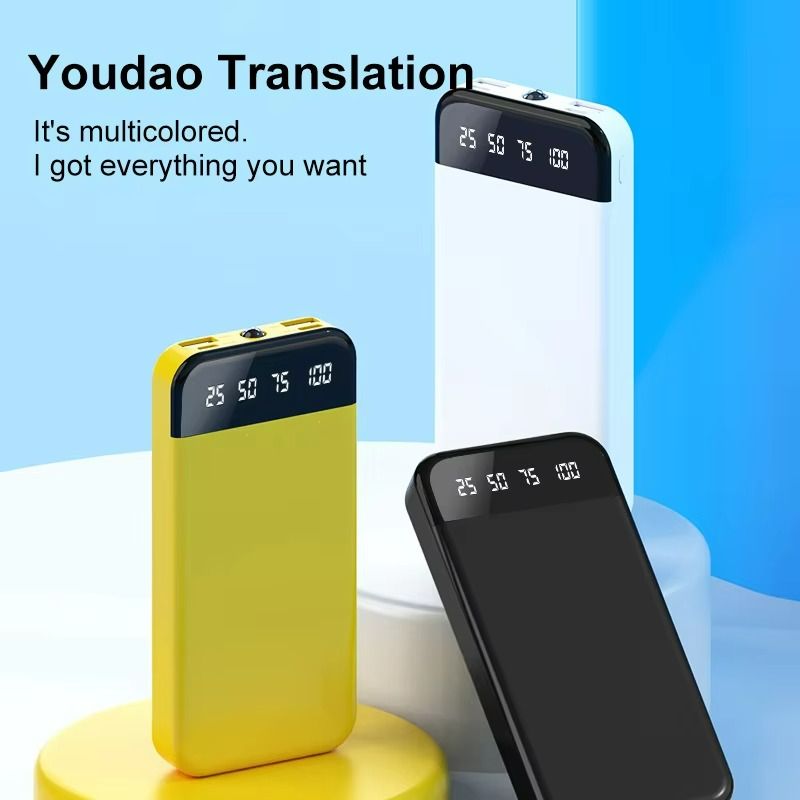 10000mAh Built in 4 Cables Power Banks with Flashlight Powerbank Portable 2A Fast Charge Power Banks For IPhone Android Type-C powerbank