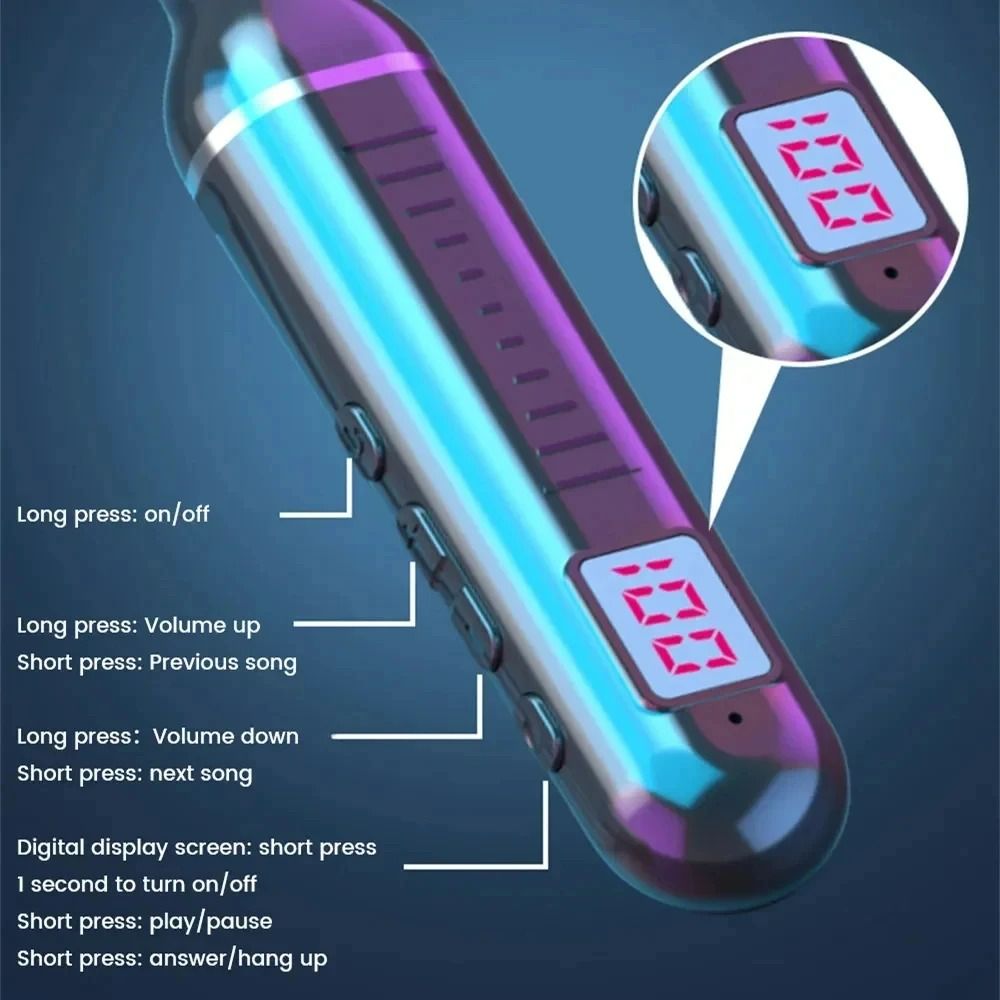 Wireless Nackband Sports Headset 5.3 Neck Strap Headphone Gaming LED display Stereo Sports headset with magnetic earbuds