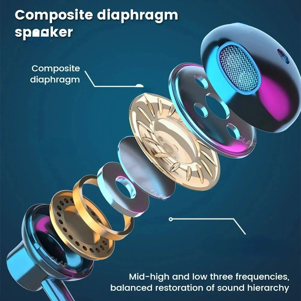 Wireless Nackband Sports Headset 5.3 Neck Strap Headphone Gaming LED display Stereo Sports headset with magnetic earbuds