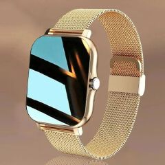 Men Women Steel Waterproof Smart Watches Full Touch Sport SmartWatches Health Monitor Heart Rate Blood Pressure Fitness Tracker Bluetooth Call Wristwatch For All Phones