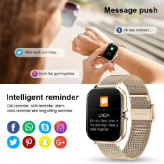 Men Women Steel Waterproof Smart Watches Full Touch Sport SmartWatches Health Monitor Heart Rate Blood Pressure Fitness Tracker Bluetooth Call Wristwatch For All Phones