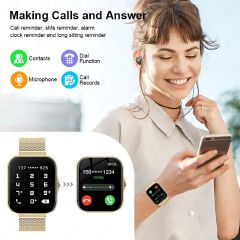 Men Women Steel Waterproof Smart Watches Full Touch Sport SmartWatches Health Monitor Heart Rate Blood Pressure Fitness Tracker Bluetooth Call Wristwatch For All Phones