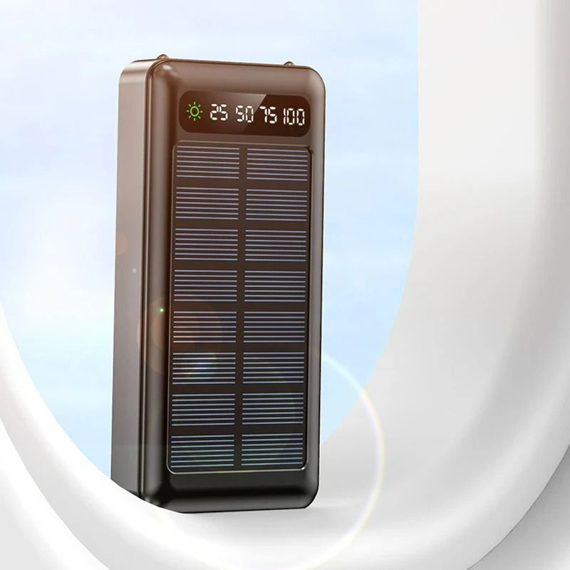 20000/30000mah Solar Power Bank Portable Charger Usb 4 In1 Spare Battery Led Light Outdoor Power Bank  For Xiaomi Iphone Samsung