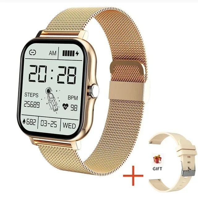 Men Women Steel Waterproof Smart Watches Full Touch Sport SmartWatches Health Monitor Heart Rate Blood Pressure Fitness Tracker Bluetooth Call Wristwatch For All Phones