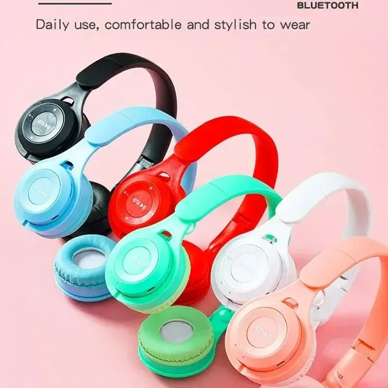 Foldable Sport Gaming Macaron Headphones Y08 Bluetooth Headset Stereo Earphones For Android IOS Devices