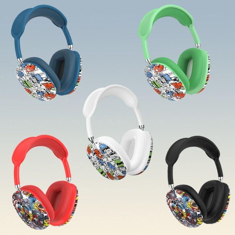 Trendy Graffiti Headset New P9 Wireless Bluetooth Headphones Over-Ear Headphones for Android Apple