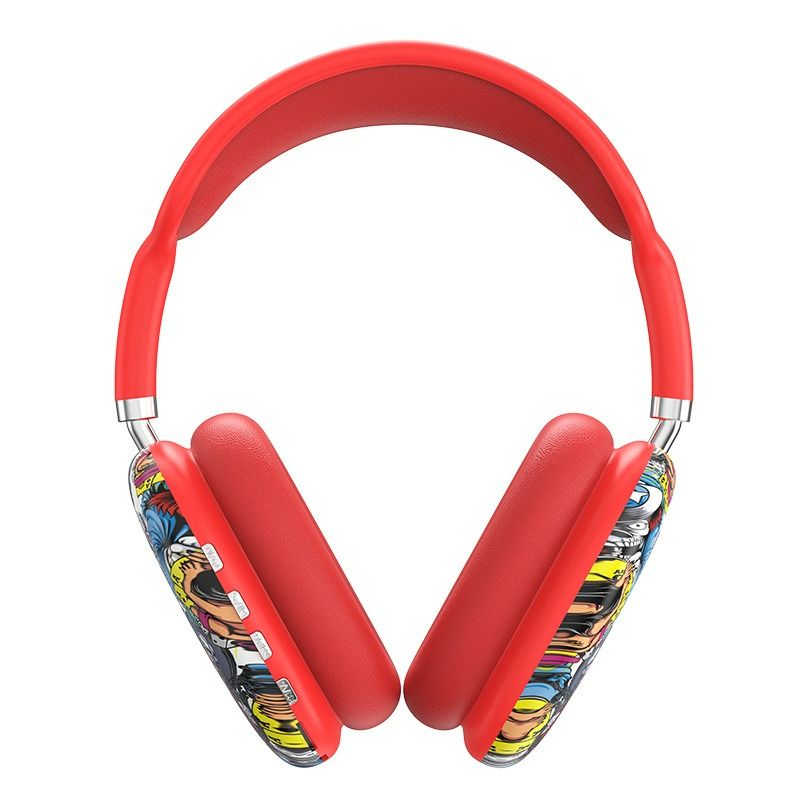 Trendy Graffiti Headset New P9 Wireless Bluetooth Headphones Over-Ear Headphones for Android Apple