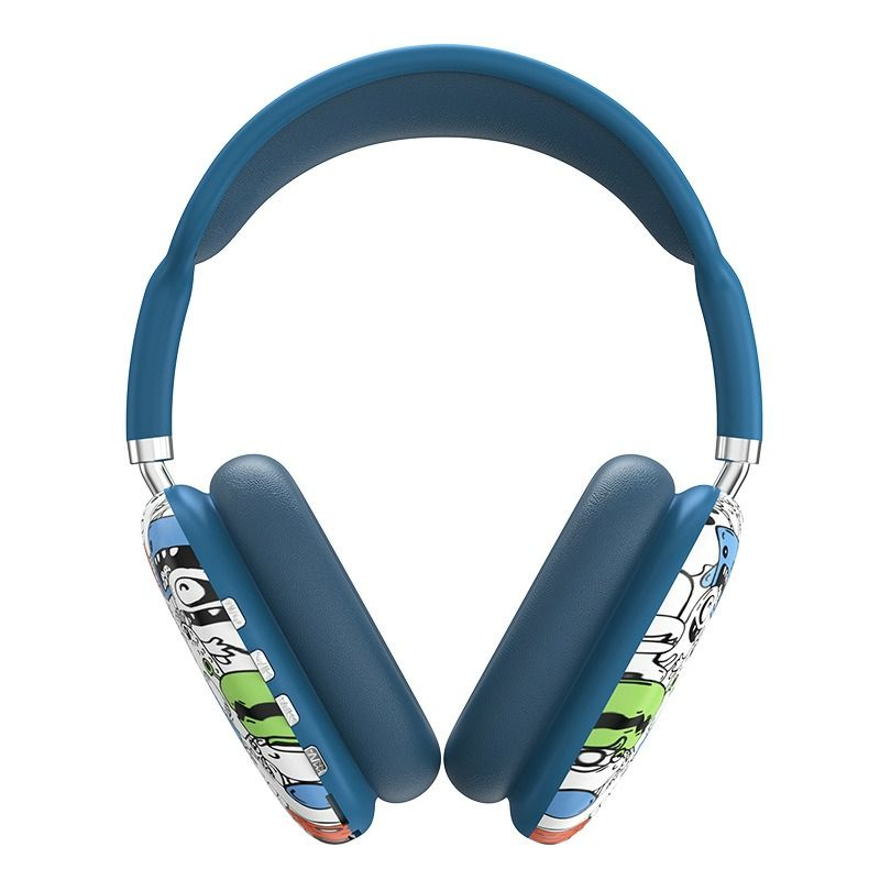 Trendy Graffiti Headset New P9 Wireless Bluetooth Headphones Over-Ear Headphones for Android Apple