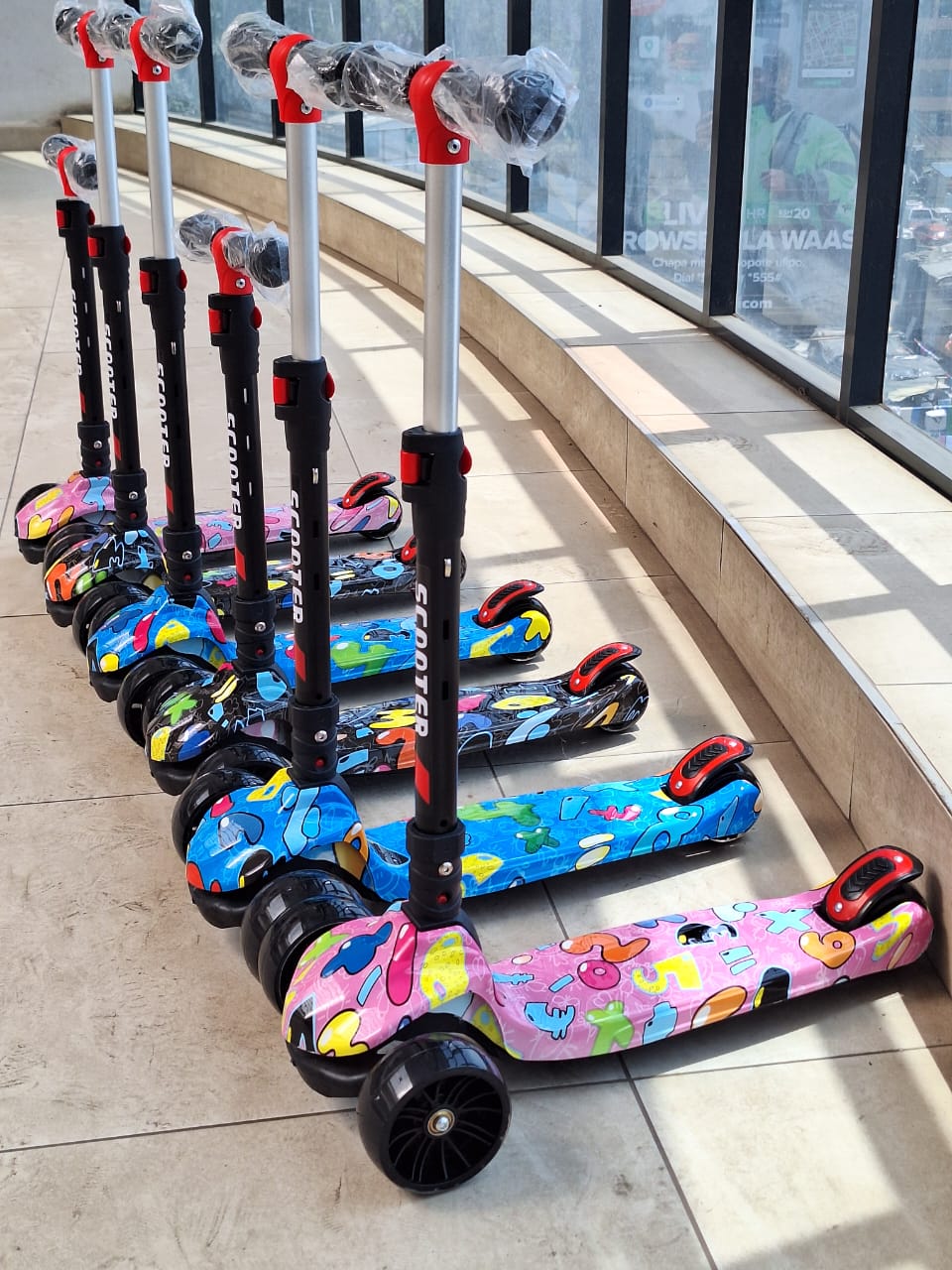 Kids' 3-Wheel Kick Scooter with Galaxy LED Lights & Music – Adjustable Height for Ages 2-7 Years