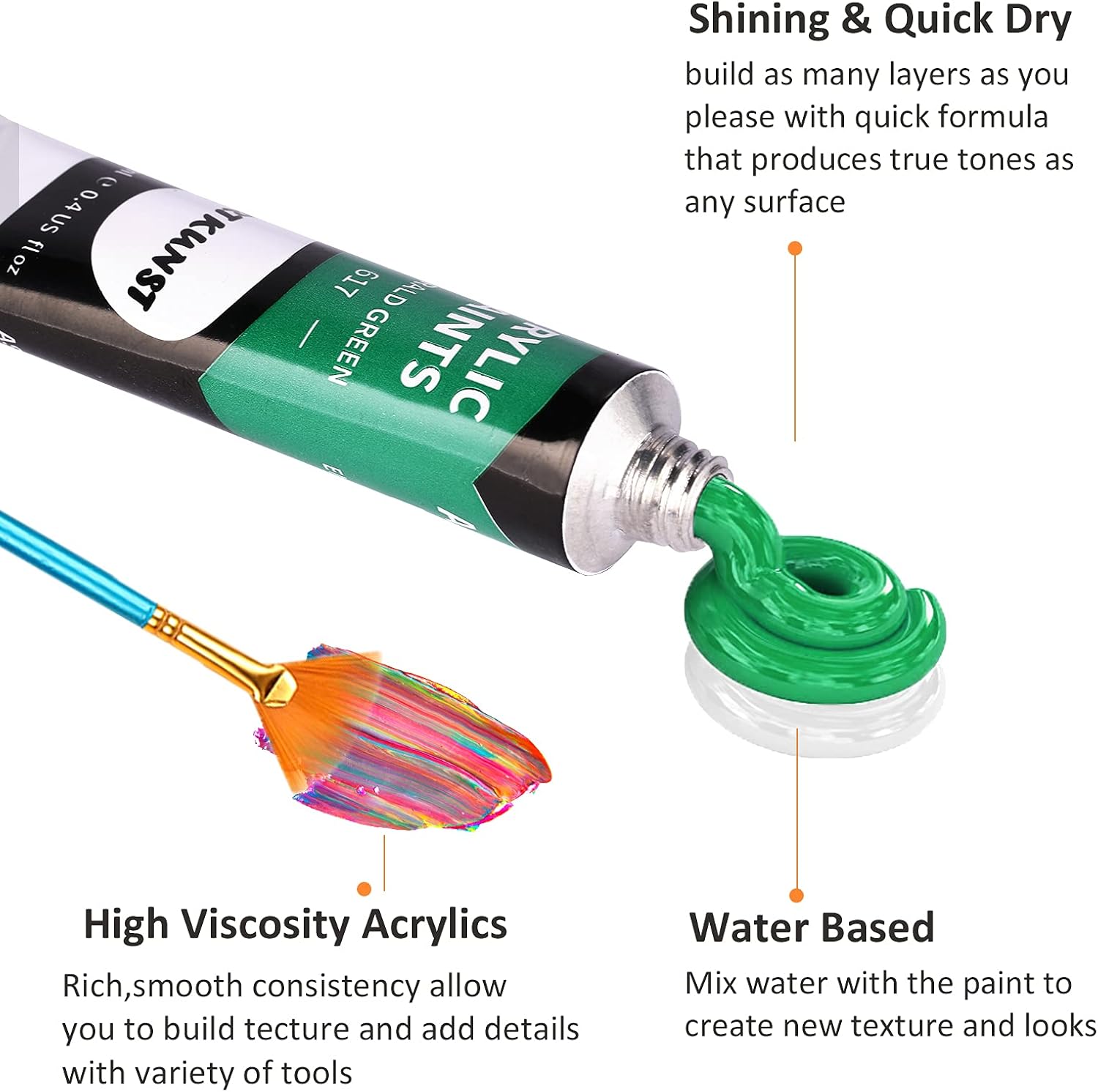 Premium Acrylic Artist Paint Set (24 Colors) – High-Pigment Art Supplies for Students & Beginners