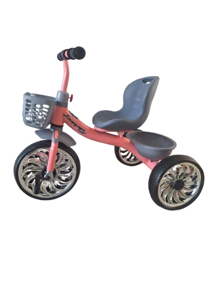 Durable Kids' Tricycle with Ergonomic Seat – Fun Outdoor Ride-On with Chrome-Style Wheels