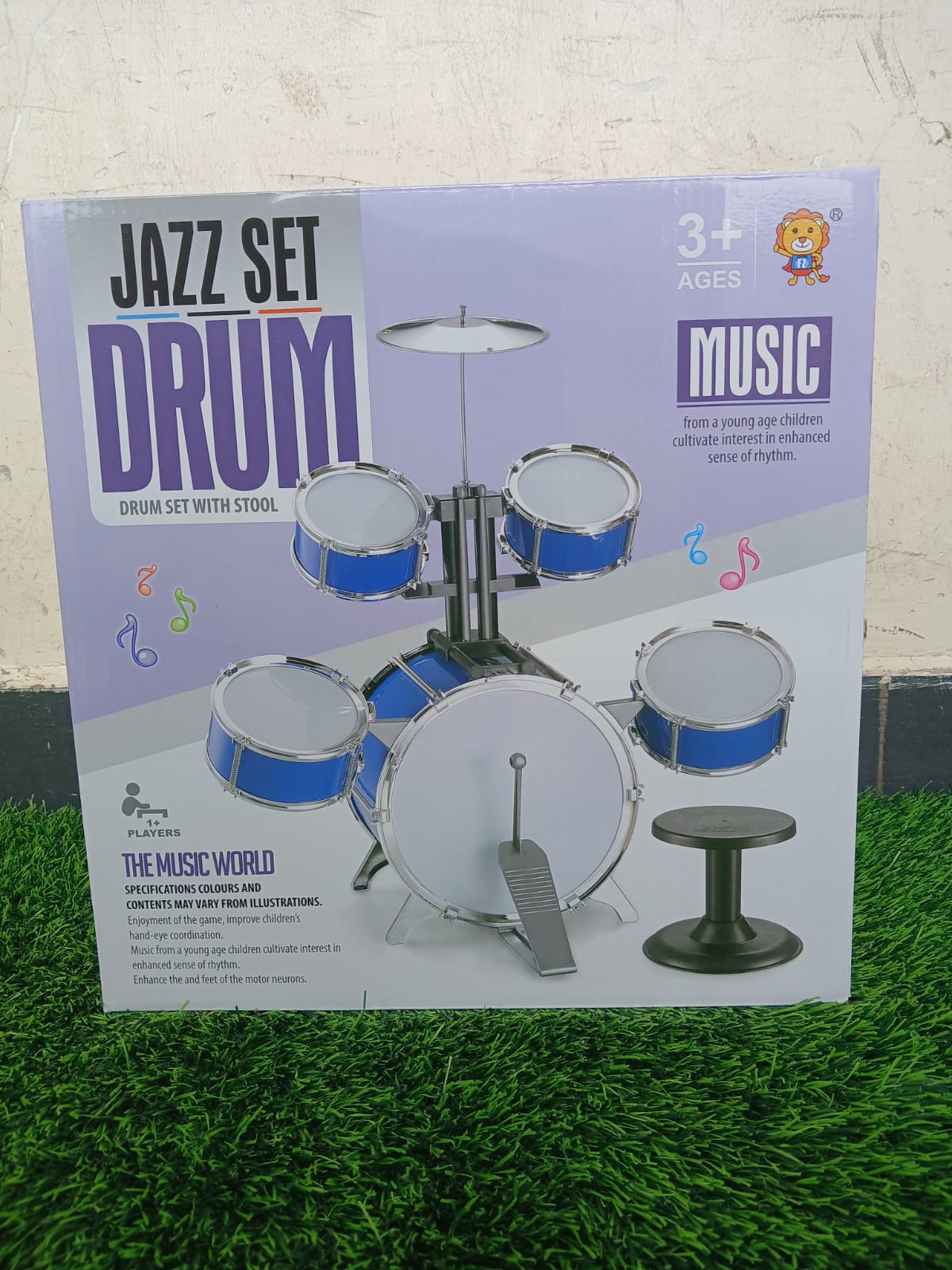 Kids Drum Set – Beginner Musical Toy with Drumsticks, Cymbals & Adjustable Seat