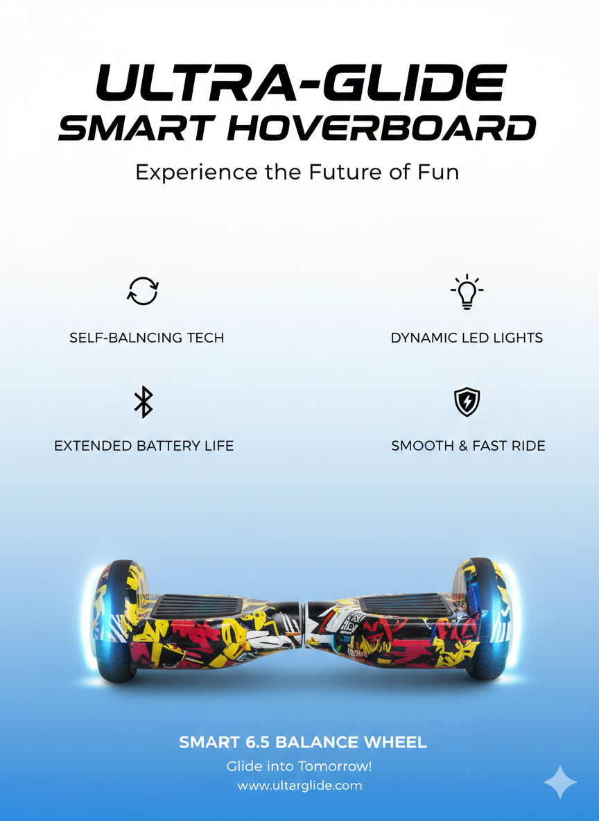 Electric Hoverboard Self-Balancing Scooter with LED Lights & Bluetooth-(8 inch)