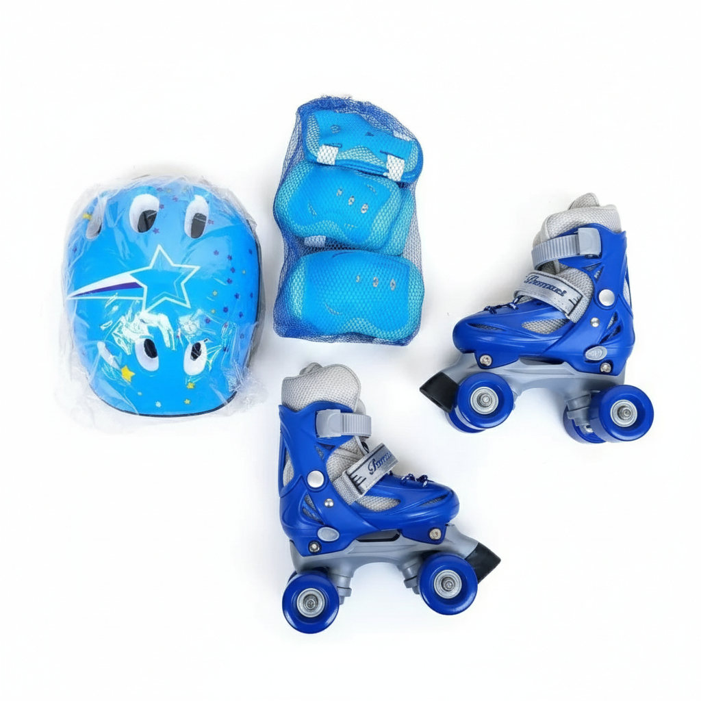 Kids’ Inline Skates Set with Helmet & Protective Gear – Adjustable Roller Skates for Boys & Girls